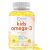 Kids Omega-3 Fish Oil, 240 Veggie Softgels | Vegan Omega 3 with 200mg DHA | Lemon Flavored | Fish Oil Alternative from Algae Oil | No Fishy Smell or A