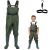 LANGXUN Chest Waders for Kids, PVC Fishing Waders for Toddler & Children, Waterproof Hutting Waders for Boys and Girls 2-3T Army Green