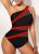 Modlily Asymmetry Black Contrast One Piece Swimwear – XXL