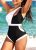 Modlily Black Contrast Cutout One Piece Swimwear – XXL