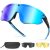 Odoland Polarized Cycling Sunglasses with 3 Magnetic Lenses for Men Women, UV400 Sports Goggles for MTB Running Fishing Blue
