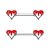 OUFER Nipple Rings – Surgical Steel, 14G Bars, Sexy Nipple Jewelry Red