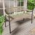 Outdoor Loveseat Bench, 46.8 Inches Outdoor Patio Furniture Small Boho Outdoor Wicker Patio Bench, Outdoor Bench with Rattan Backrest Armrests and Met