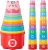 Rainbow Baby Stacking Cups Toys Set, Stacking Toys for Toddlers 1-3, Nesting Cups Stackable Blocks Baby Toys 12-18 Months, Kids Bath Toys Learning Mon