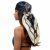RIIQIICHY Head Scarf for Women Like Silk Scarf Hair Scarf Printed Square Scarf Bandanas for Women 35 Inches Navy/Beige