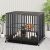 Sablyme Heavy Duty Dog Crates With 3 Lockable Door And Wheels, High Anxiety Dog Crate Cage For Outdoor And Indoor With Removable Tray- Black