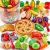 Shimirth 67Pc Pretend Play Food Sets for Kids Kitchen, Pizza Toy Food & Cutting Fake Food – Fruits & Vegetables, Play Kitchen Toys Accessories, Preten