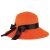 Sun Straw Hat for Women with Wind Lanyard Wide Brim Foldable Beach Summer Hats Womens UV 50+ Protection Bowknot Cap One Size Orange