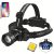 TEMU 1/2pcs Led Rechargeable Headlamp, 5 Lighting Headlamp With Red Light Warning Lights, 90° Adjustable Running Headlamp, Hunting Headlamp For
