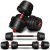TEMU 2 In 1 Dumbbell Set 20 Kg | Adjustable Dumbbell Set | Short Barbell & Long Barbell | & Connecting Tube