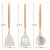 TEMU 3pcs White Silicone Kitchenware Cooking Utensils Set Wooden Handle Spatula
