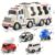 TEMU Emergency Vehicle Playsets For Toddlers Aged 3 To 6, Featuring A 5-in- Truck Carrier With Friction Power, Lights, And Sounds, Perfect As A