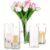 TEMU Glass Vase Set Of 15pcs, Cylindrical Vase For Table Decoration, Glass Vase, Tulip Vase, Glass Vase, Large Vase, Candlestick, Glass Cylindrical