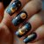 TEMU Medium-long Manicure Patch 24pcs False Nails Black Color Manicure Manicure Starry Sky And Moon Pattern False Nails Patch Reusable Manicure