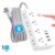 TEMU [surge Protector Power Strip] 12-in-1 Strip, 5ft Flat Plug Surge Protector, 8 Ac Outlets,4 Usb Ports (1 Type-c Ports)extension Cable, One-button