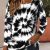 TEMU Women’s Fashion Tie-dye Print Long Sleeve T-shirt, Casual Round Neck, Knit Fabric, Polyester,