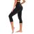 TNNZEET Capri Leggings for Women – Tummy Control Black Leggings with Pockets High Waisted Yoga Pants Workout Cycling Leggings No Pocket Small-Medium A