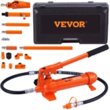VEVOR 4 Ton Porta Power Kit, Portable Hydraulic Jack with 3.9 ft/1.2 m Oil Hose, Auto Body Frame Repair Kit with Storage Case for Car Repair, Truck, F