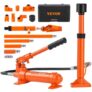 VEVOR 4 Ton Porta Power Kit, Portable Hydraulic Jack with 3.9 ft/1.2 m Oil Hose, Auto Body Frame Repair Kit with Storage Case for Car Repair, Truck, F