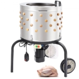 VEVOR Chicken Plucker Machine, Feather Plucker with 20-inch Stainless Steel Drum, Defeathering Equipment with 108 Soft Fingers, Simple Debris Collecti