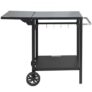 VEVOR Outdoor Grill Dining Cart with Double-Shelf, BBQ Movable Food Prep Table, Multifunctional Foldable Iron Table Top, Portable Modular Carts for Pi