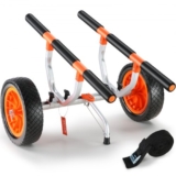 VEVOR Heavy Duty Kayak Cart, 450lbs Load Capacity, Detachable Canoe Trolley Cart with 12” Solid Tires, Adjustable Width & Nonslip Support Foot, for K