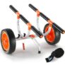 VEVOR Heavy Duty Kayak Cart, 450lbs Load Capacity, Detachable Canoe Trolley Cart with 12” Solid Tires, Adjustable Width & Nonslip Support Foot, for K