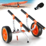 VEVOR Heavy Duty Kayak Cart, 450lbs Load Capacity, Detachable Canoe Trolley Cart with 12” Solid Tires, Adjustable Width & Nonslip Support Foot, for K