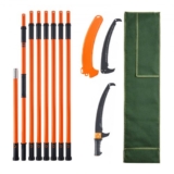 VEVOR Manual Pole Saw, 7.3-27 ft Extendable Tree Pruner, Sharp Steel Blade High Branches Trimming, Manual Branch Trimmer with Lightweight 8 Fiberglass