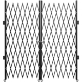 VEVOR Double Folding Security Gate, 5′ H x 10′ W Folding Door Gate, Steel Accordion Security Gate, Flexible Expanding Security Gate, 360° Rolling Ba