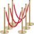 VEVOR Velvet Ropes and Posts, 5 ft/1.5 m Red Rope, Stainless Steel Gold Stanchion with Ball Top, Red Crowd Control Barrier Used for Theaters, Party, W