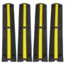 VEVOR 3.28 ft Cable Protector Ramp, 4 Pack of 1 Channel, 18000 lbs/axle Capacity Heavy Duty Rubber Speed Bumps, Floor Cord Cable Protector Wire Cover,