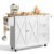 VEVOR Kitchen Island Cart with Solid Wood Top, 45.3″ Width Mobile Carts with Storage Cabinet, Rolling Kitchen Table with Spice Rack, Towel Rack, Drop