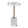 VEVOR Clear Acrylic End Table, Acrylic Side Table with a Solid Base, 11.9 x 11.9 inch Round Tabletop, 21.4 inch High, for Coffee, Drink, Food, Snack u