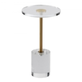 VEVOR Clear Acrylic End Table, Acrylic Side Table with a Solid Base, 11.9 x 11.9 inch Round Tabletop, 21.4 inch High, for Coffee, Drink, Food, Snack u