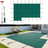 VEVOR Inground Pool Safety Cover, 18 ft x 34 ft Rectangular Winter Pool Cover with Left Step,  Triple Stitched, High Strength Mesh PP Material, Good R