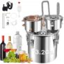 VEVOR Alcohol Still, 13.2Gal / 50L Stainless Steel Water Alcohol Distiller Copper Tube Home Brewing Kit Build-in Thermometer for DIY Whisky Wine Brand