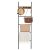 VASAGLE Blanket Ladder, 5-Tier Ladder Shelf, Decorative Ladder with 4 Removable Hooks, Metal Frame, Industrial Style, Rustic Brown and Black ULLS016B0