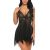 Women’s Lace Babydoll Lingerie Sleepwear – Black / Small