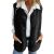 Womens Sherpa Vest Sleeveless Fleece Jacket Warm Fuzzy Coat Casual Winter Outerwear Dark Black Small