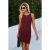 Women’s Sleek Silhouette Dresses – WINE / L