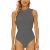 YIJIU Women’s Mock Turtle Neck Sleeveless Sexy Tank Tops Bodysuit Slim Fit Jumpsuit Leotard Clothing Small Grey