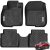 YITAMOTOR Floor Mats Compatible with Honda 2017-2022 CR-V, 1st & 2nd Row All Weather Protection, Black 17-22 floor mats